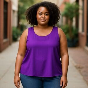 Bob Mackie Purple Sleeveless Tank Top Relaxed Fit